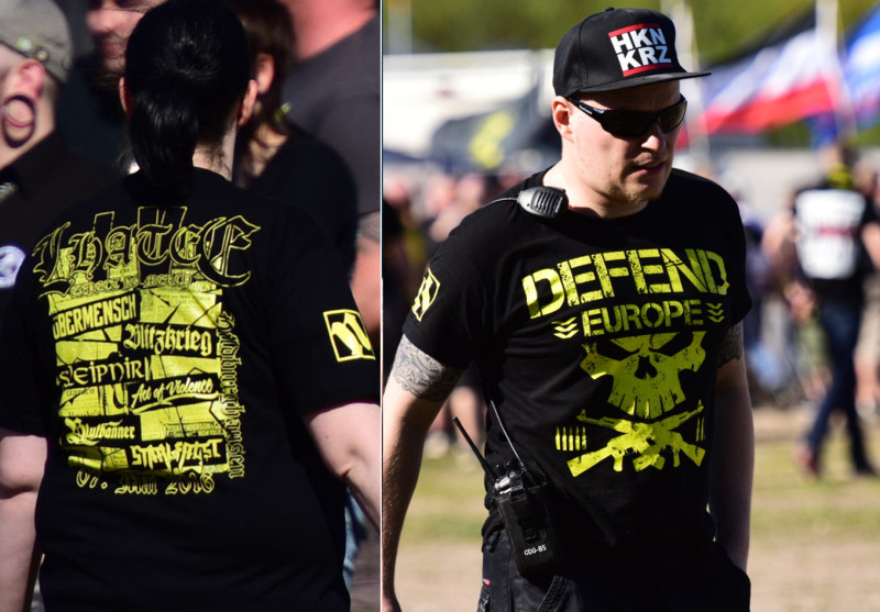 Das in neonazistischen Szenen weitverbreitete [HKNKRZ](/die-symbolwelt/codes-und-kurzel/hk-hknkrz)-Motiv stammt ebenso wie dieses [Defend Europe](/die-symbolwelt/rassismus/defend-europe)-Motiv aus dem Angebot des FSN Versandes.
