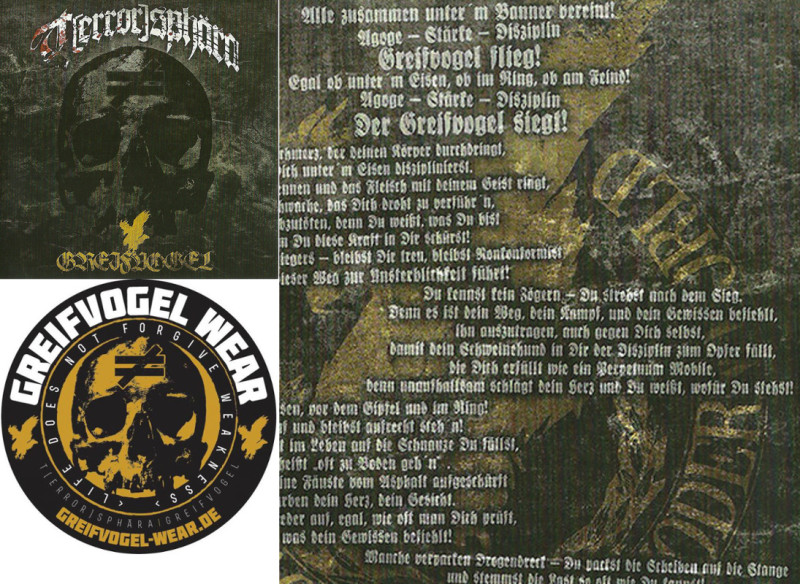 Promotion-CD von Greifvogel Wear und der neonazistischen Musikband [Terrorsphära](/die-symbolwelt/musik/terrorsphara) von 2014.