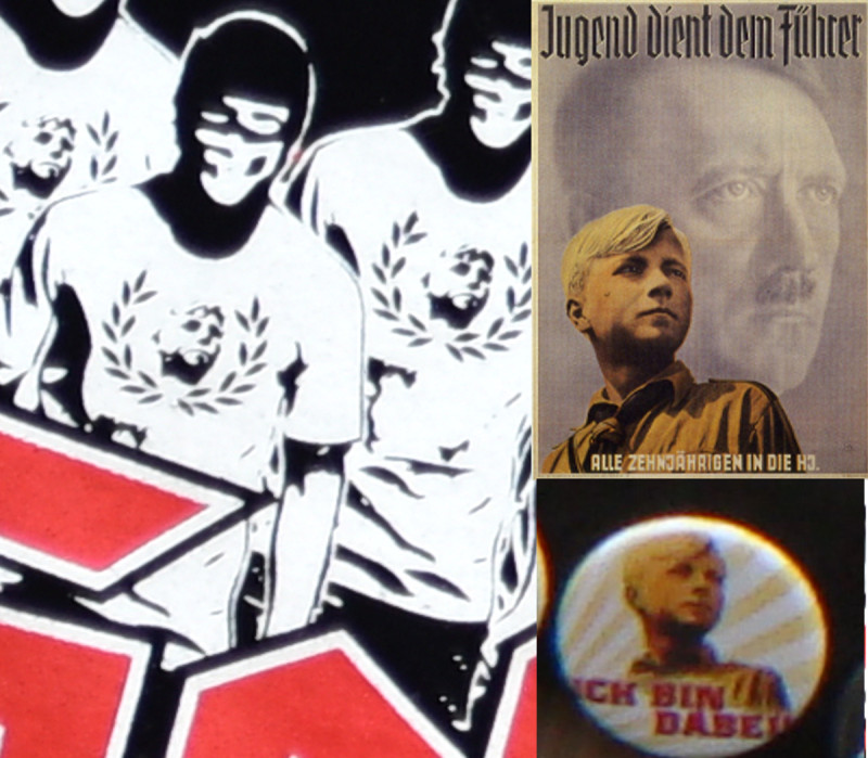 Das HoGeSa-Shirt-Motiv zeigt das Konterfei des Hitlerjungen nach einem bekannten historischem Vorbild (siehe auch Hitler-Jugend).