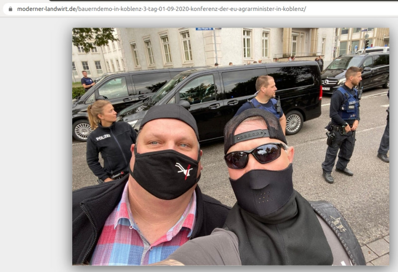 Bauernprotest am 1. September 2020 in Koblenz gegen die Konferenz der EU-Agrarminister.