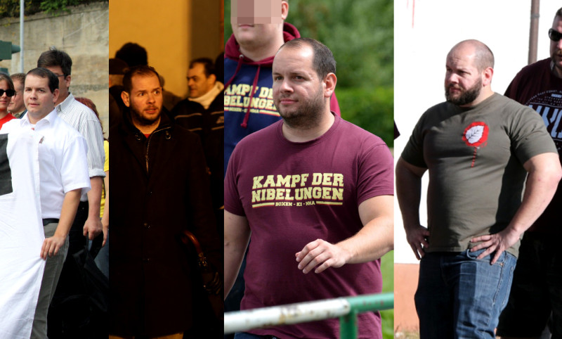 Die (ästhetische) Wandlung eines Neonazis, der Kampfsport und Kraftsport für sich entdeckte: Der hessische NPD-Funktionär Stefan Jagsch 2010, 2015, 2017 und 2018.